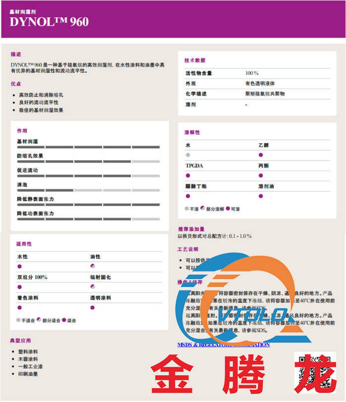 潤濕劑DYNOL 960(圖1) 潤濕劑DYNOL 960(圖1)